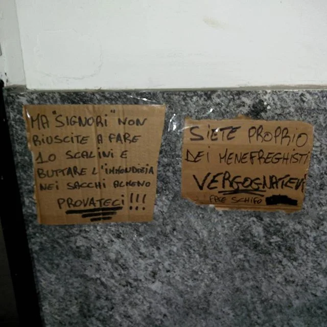 cartelli ed immondizia from Instagram Polodegoma