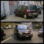 Parcheggi cretin… creativi via Barrili Milano parcheggimilanesi parcheggio marciapiede percheiosoioevoinonsieteuncazzo milaneseimbruttito cazzomefrega